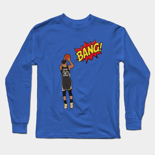 Steph Curry - Bang Long Sleeve T-Shirt by xavierjfong